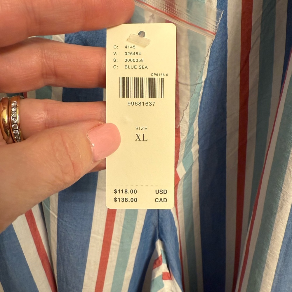 Anthropologie Pink & Blue Striped Wide-Leg Jumpsuit - Picture 6 of 8